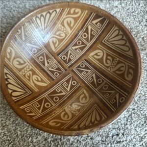 Vintage Hand Carved teak wood bowl